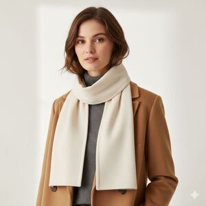 Eddie Bauer Unisex Cream Winter Scarf Soft Knit Accessory Scarves